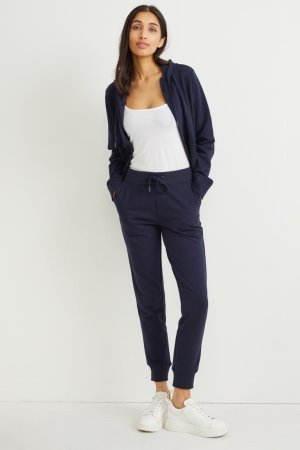 Pantalons C&A Basic Joggers Organic Coton Femme Bleu Foncé | BA8603529