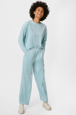 Pantalons C&A Basic Velvet Recycled Femme Menthe Vert | WB3705826