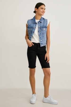 Pantalons C&A Bermuda Malia Femme Noir | FN1524389