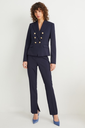 Pantalons C&A Business High Taille Slim Fit Recycled Femme Bleu Foncé | XS7029634