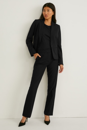 Pantalons C&A Business Mid-rise Taille Droit Fit Femme Noir | EM7439580