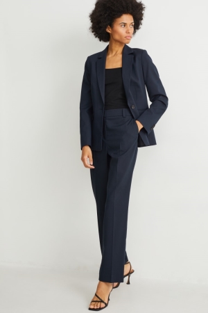 Pantalons C&A Business Mid-rise Taille Droit Fit Recycled Femme Bleu Foncé | GT9486015