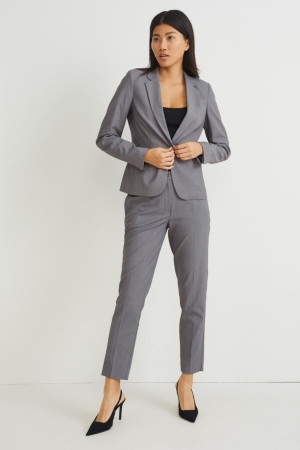 Pantalons C&A Business Mid-rise Taille Slim Fit Recycled Femme Grise | XK4563927