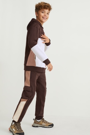Pantalons C&A Cargo Joggers Garcon Marron Foncé | OZ0538417