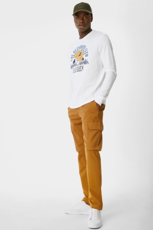 Pantalons C&A Cargo Tapered Fit Homme Moutarde Jaune | DL8635149
