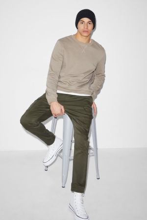 Pantalons C&A Cargohose Slim Fit Lycra® Homme Vert Foncé | DY7345129