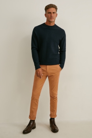 Pantalons C&A Chinos Slim Fit Pima Coton Flex Lycra® Homme Havanna | EU4581627