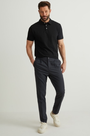 Pantalons C&A Chinos Tapered Fit Flex Homme Grise Foncé | CL7908216