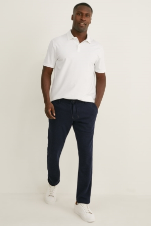 Pantalons C&A Chinos Tapered Fit Flex Lycra® Recycled Homme Bleu Foncé | XF8645027