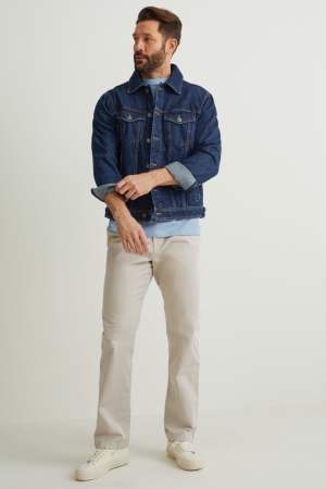 Pantalons C&A Chinos With Belt Regular Fit Homme Grise Marron | ZY3804291