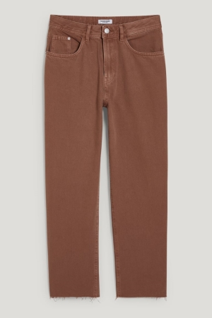 Pantalons C&A Clockhouse High Taille Droit Fit Femme Beige | EB9265730