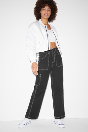 Pantalons C&A Clockhouse High Taille Larges Leg Femme Noir | YI9728356