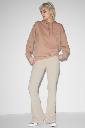 Pantalons C&A Clockhouse Jersey Confort Fit Femme Beige | CD8247036