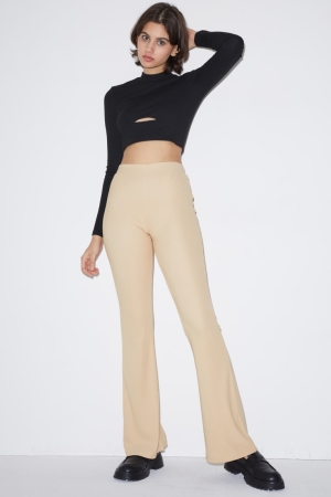 Pantalons C&A Clockhouse Jersey Flared Femme Beige | MD4350718