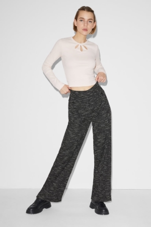 Pantalons C&A Clockhouse Jersey Loose Fit Femme Noir | QV1895034
