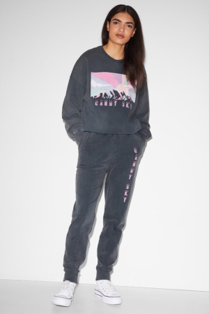 Pantalons C&A Clockhouse Joggers Femme Grise Foncé | GA6137589
