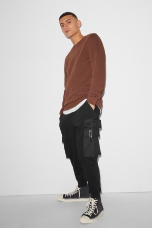 Pantalons C&A Clockhouse Joggers Homme Noir | FM2354176