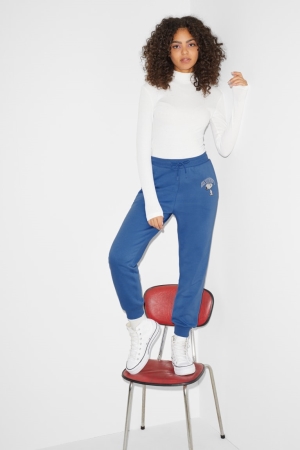 Pantalons C&A Clockhouse Joggers Snoopy Femme Bleu | PW9862530