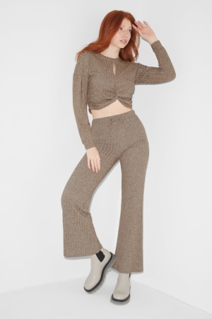Pantalons C&A Clockhouse Knit Femme Marron | HA1340782