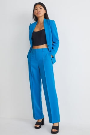 Pantalons C&A Cloth High Taille Droit Fit Recycled Femme Bleu Clair | PO8937254