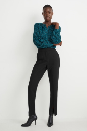 Pantalons C&A Cloth High Taille Droit Fit Femme Noir | SL6497210