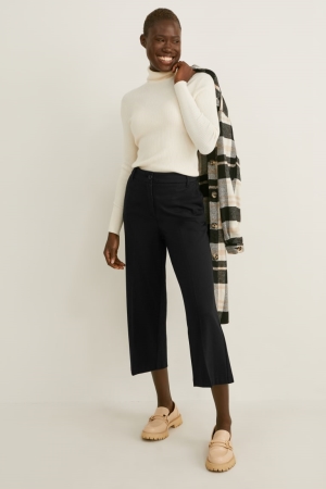 Pantalons C&A Cloth High Taille Larges Leg Femme Noir | CA5097231