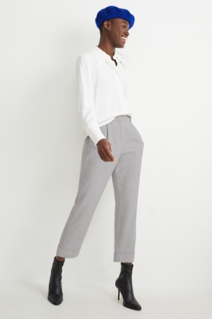 Pantalons C&A Cloth High Taille Larges Leg Femme Grise Clair | LZ2869057