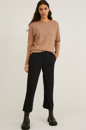 Pantalons C&A Cloth High Taille Regular Fit Recycled Femme Noir | JX9024658