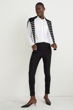 Pantalons C&A Cloth High Taille Regular Fit With Lenzing™ Ecovero™ Femme Noir | LD9184027