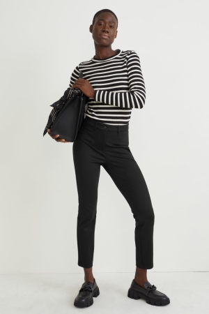 Pantalons C&A Cloth High Taille Regular Fit With Lenzing™ Ecovero™ Femme Noir | WB7069523