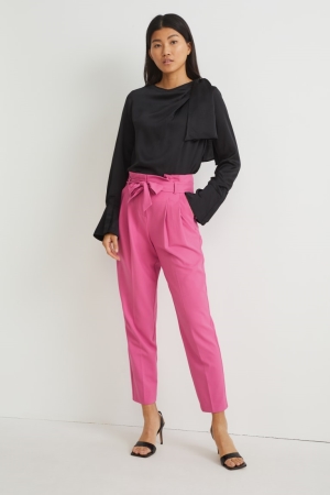 Pantalons C&A Cloth High Taille Slim Fit Femme Rose | YL9803567