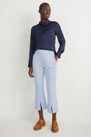 Pantalons C&A Cloth Mid-rise Taille Flared Femme Bleu Clair | KR8724305