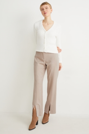 Pantalons C&A Cloth Mid-rise Taille Larges Leg Femme Beige | ML4952637