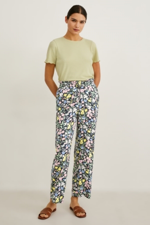 Pantalons C&A Cloth Mid-rise Taille Lenzing™ Ecovero™ Femme Noir | HG0461825