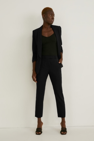 Pantalons C&A Cloth Mid-rise Taille Slim FiRecycled Femme Noir | AE4519306