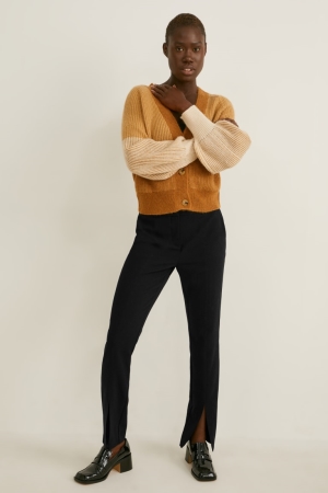 Pantalons C&A Cloth Mid-rise Taille Slim FiRecycled Femme Noir | KB0816754