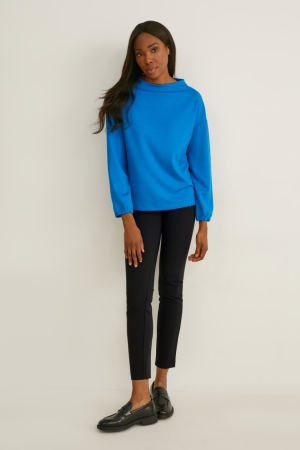 Pantalons C&A Cloth Mid-rise Taille Slim Fit Femme Noir | TG5718920