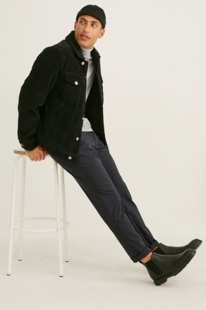 Pantalons C&A Cloth Tapered Fit Lycra® Recycled Homme Grise Foncé | JM4178290