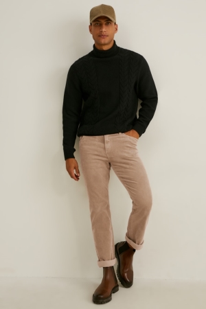 Pantalons C&A Corduroy Regular Fit Lycra® Homme Marron Clair | TJ5267931