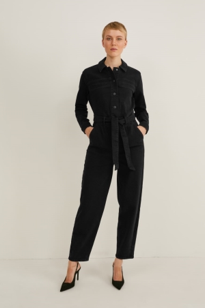 Pantalons C&A Denim Femme Noir | NF2798310