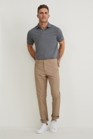 Pantalons C&A Droit Fit Organic Coton Lycra® Homme Beige | HJ4927103