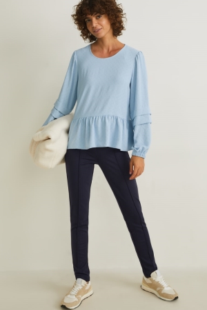 Pantalons C&A High Taille Droit Fit Femme Bleu Foncé | RG9261540