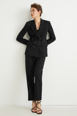 Pantalons C&A Jersey Droit Fit Lenzing™ Ecovero™ Femme Noir | YQ5479301