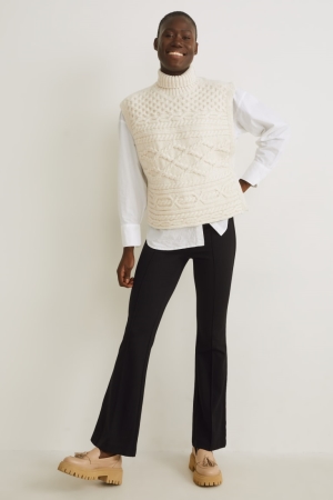 Pantalons C&A Jersey Flared Femme Noir | HW6350412