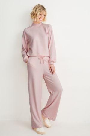 Pantalons C&A Jersey Loose Fit With Lenzing™ Ecovero™ Femme Rose | VD7180349