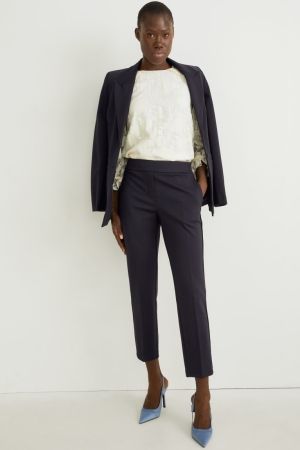 Pantalons C&A Jersey Slim Fit Lenzing™ Ecovero™ Femme Bleu Foncé | KZ3592487