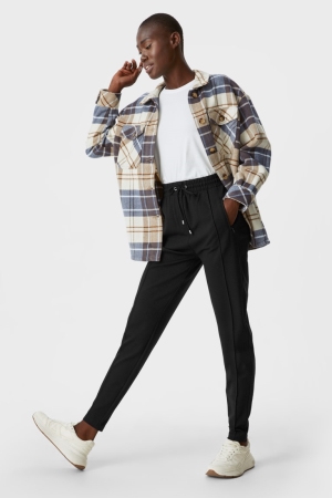Pantalons C&A Jersey Tapered Fit Femme Noir | JO6572091