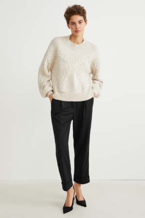 Pantalons C&A Jersey Tapered Fit Femme Noir | VM1362840