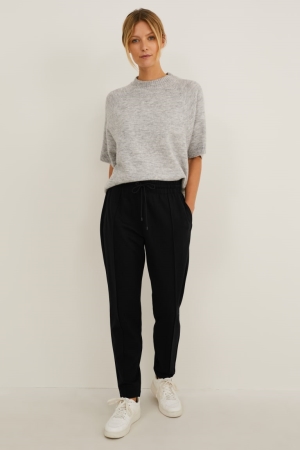 Pantalons C&A Jersey Tapered Fit Femme Noir | YT4908256