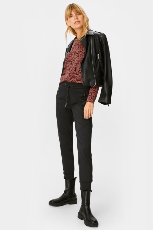Pantalons C&A Jersey Tapered Fit Femme Noir | ZQ3761284